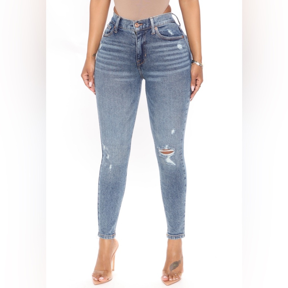 FASHION NOVA- Great Stretch Curvy Skinny Denim Jeans Dark Wash- Size 11
